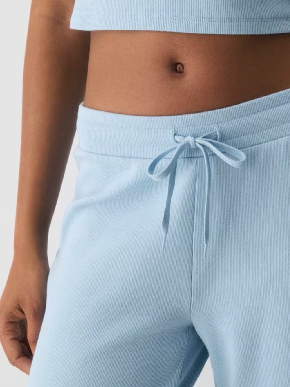 NWT Aritzia Homestretch Rib KICKBACK Pant Ripple Blue L - Picture 4 of 9